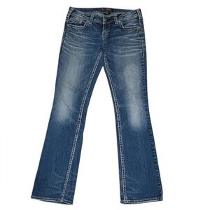 Silver Jeans Co Aiko Slim Boot Cut‎ Low Rise Jeans 29X33 Blue Bling